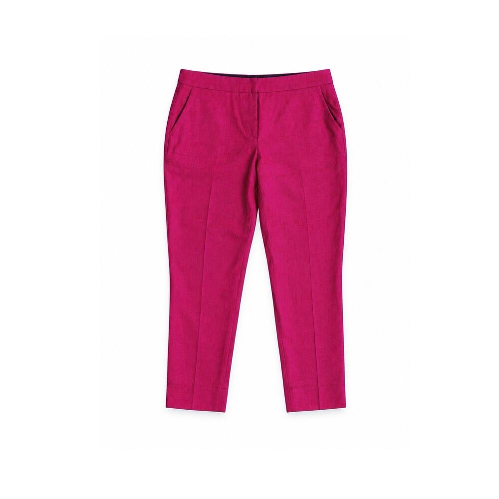 Diane von Furstenberg Raspberry Cropped Tailored Straight Leg Trousers Pants EUC
